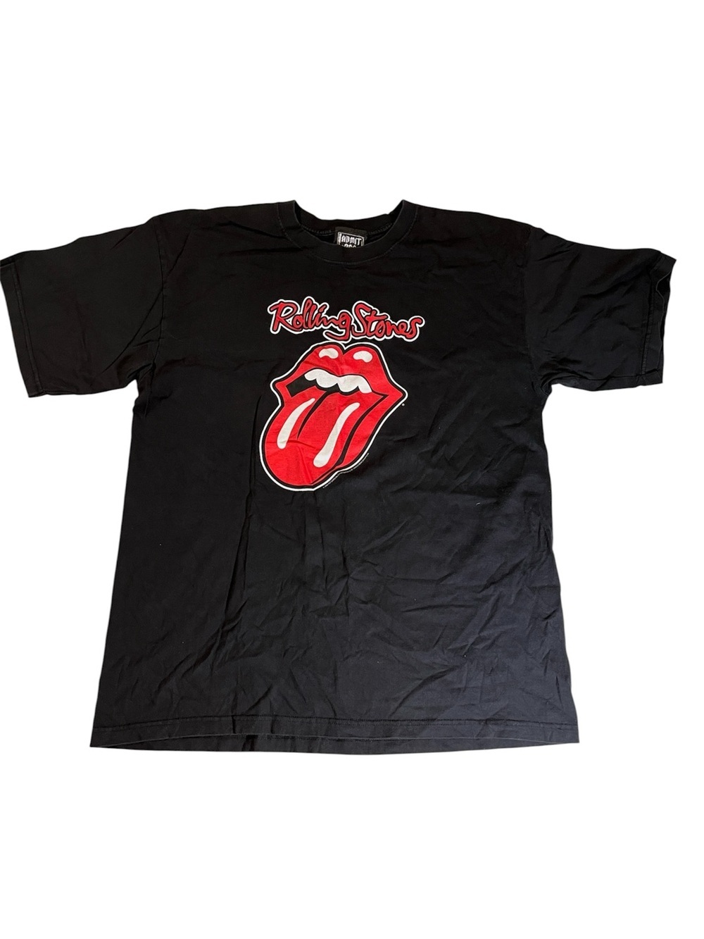 Rolling Stones ADMIT ONE Black Graphic Tee with Iconic Red Tongue Logo
XL